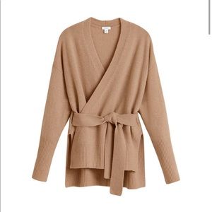 Cuyana Camel Recycled Cashmere Soft Wrap Sweater